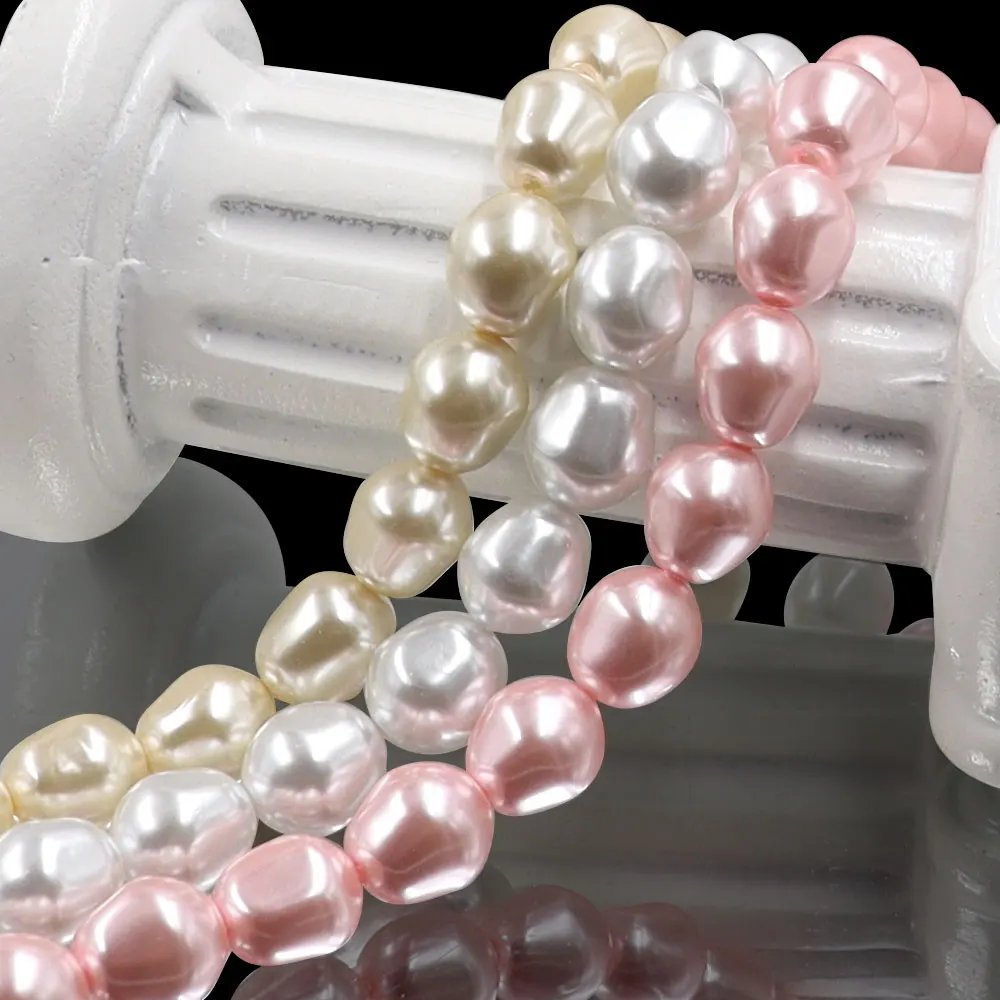 9x11mm Loose Baroque Glass Imitation Pearls White Pink & Color Options for Jewelry & Decorative Purposes