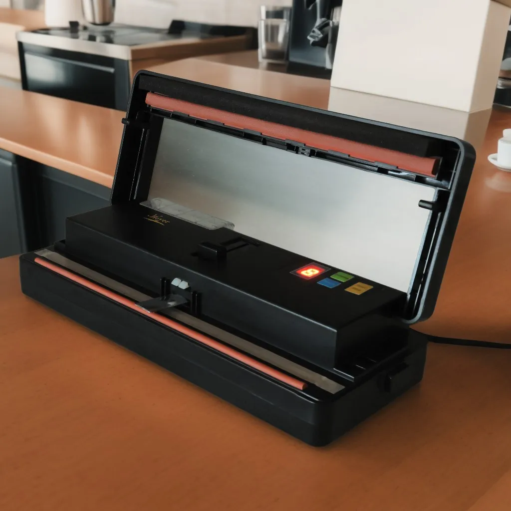 Household manual operation VACUUM SEALER, also known as a household manual vacuum sealing machine.