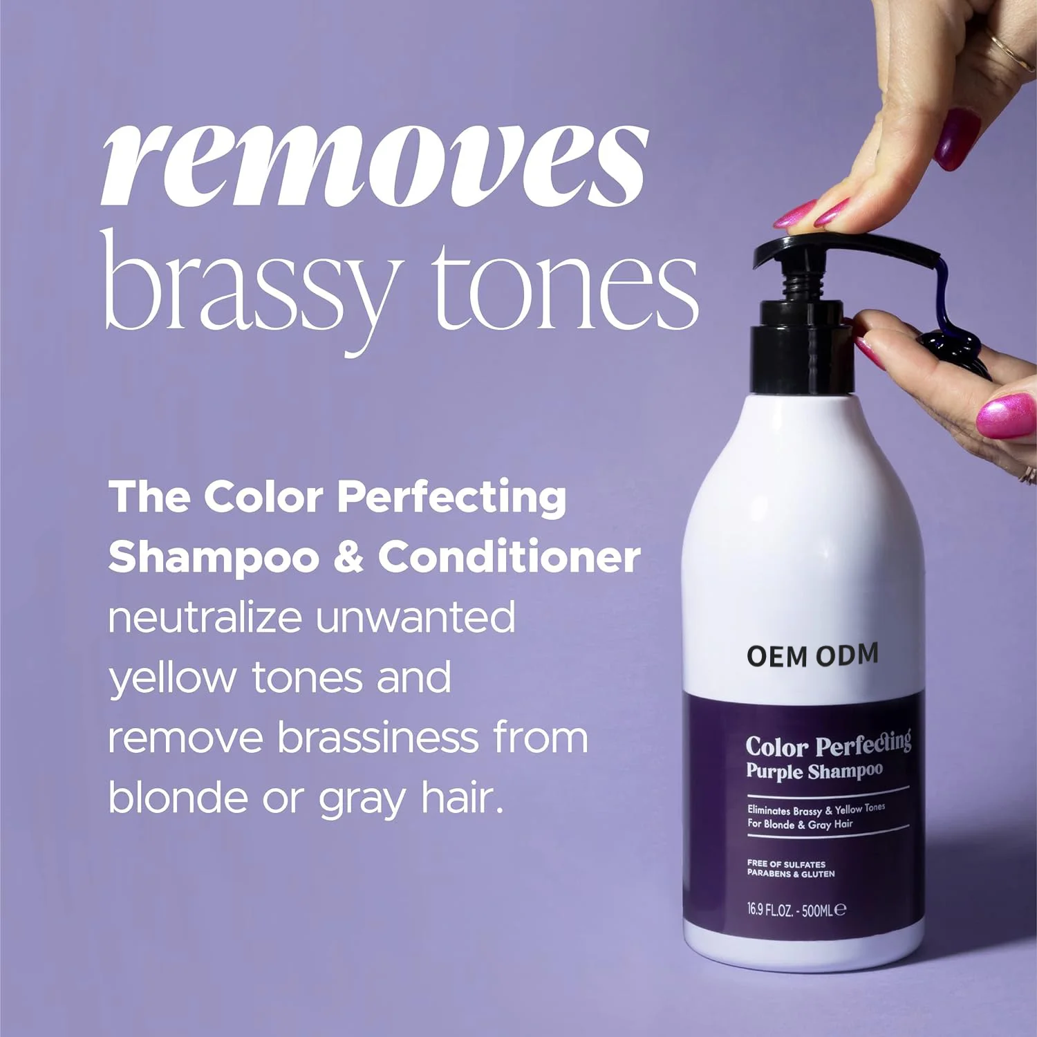 OEM ODM Salon Quality Moisturizing Nourishing Anti Yellow Shampoo for All Hair Texture