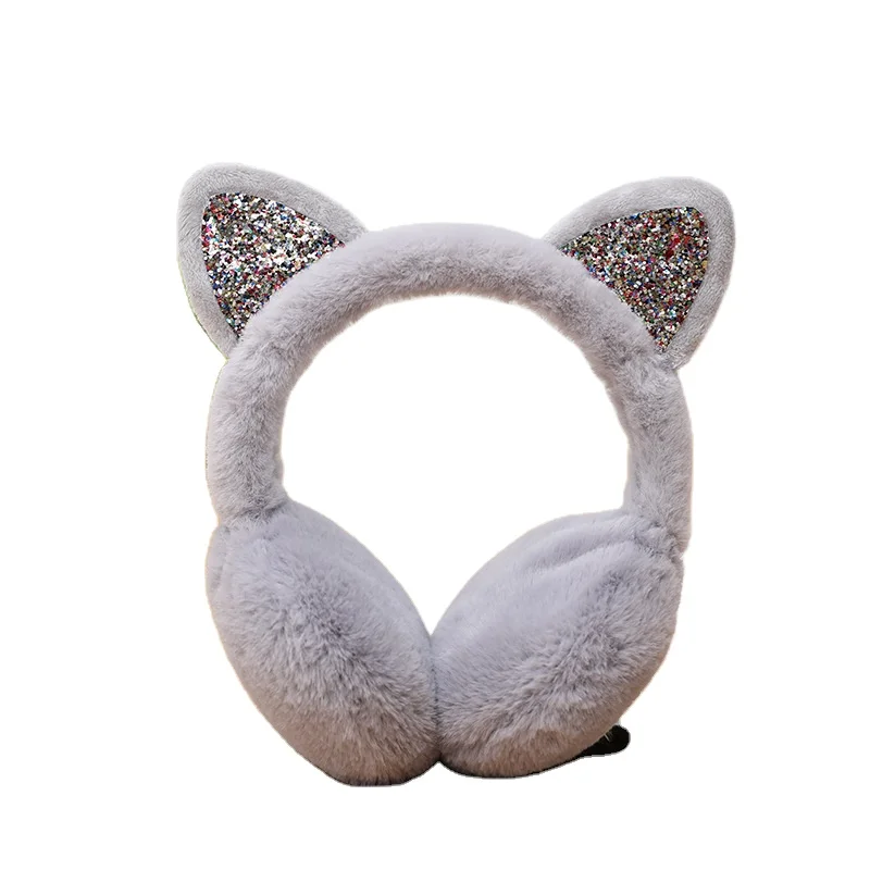 Розовые кошачьи уши на заказ, украшение для ушей, зимние украшения для кошек с блестками, плюшевые теплые наушники