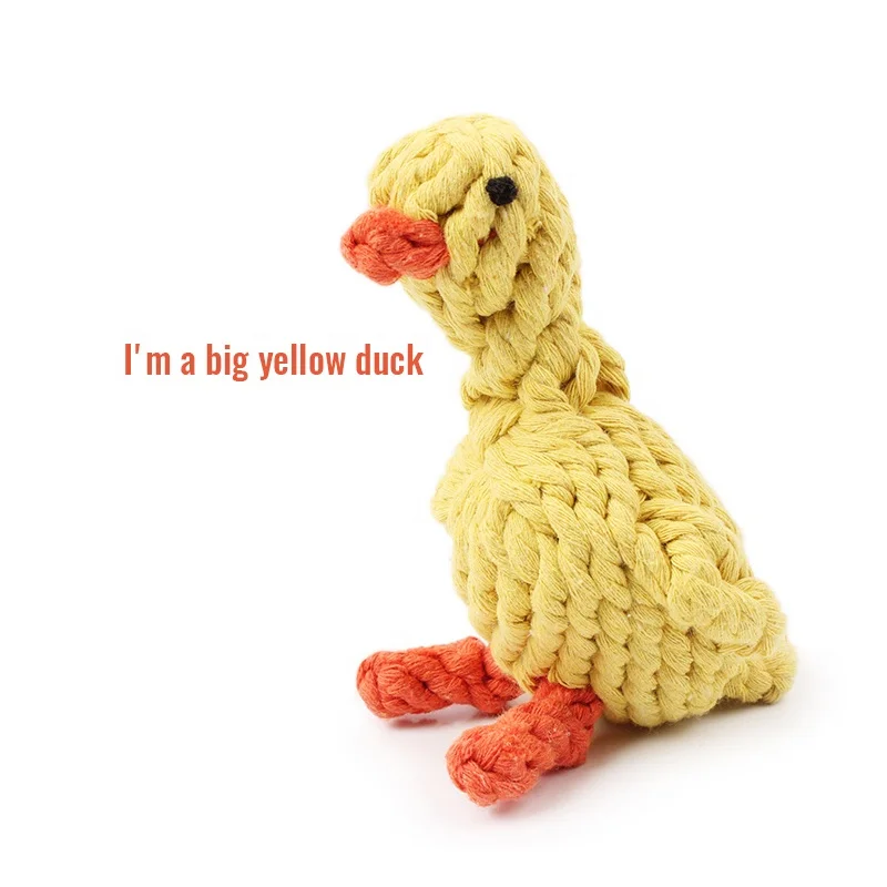
Funny Pet Toy duck woven pet dog toy Woven Cotton Rope Puppy Chew Toy 