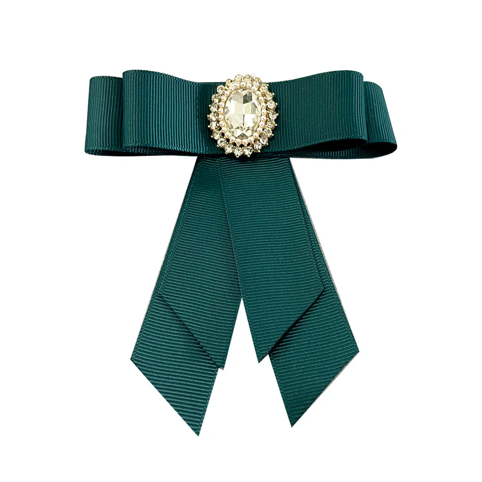 Custom Bow Tie Crystal Brooch Cloth Accessories Collar Long Brooch Pins With  Streamers Diamond Cheap Brooches In Bulk