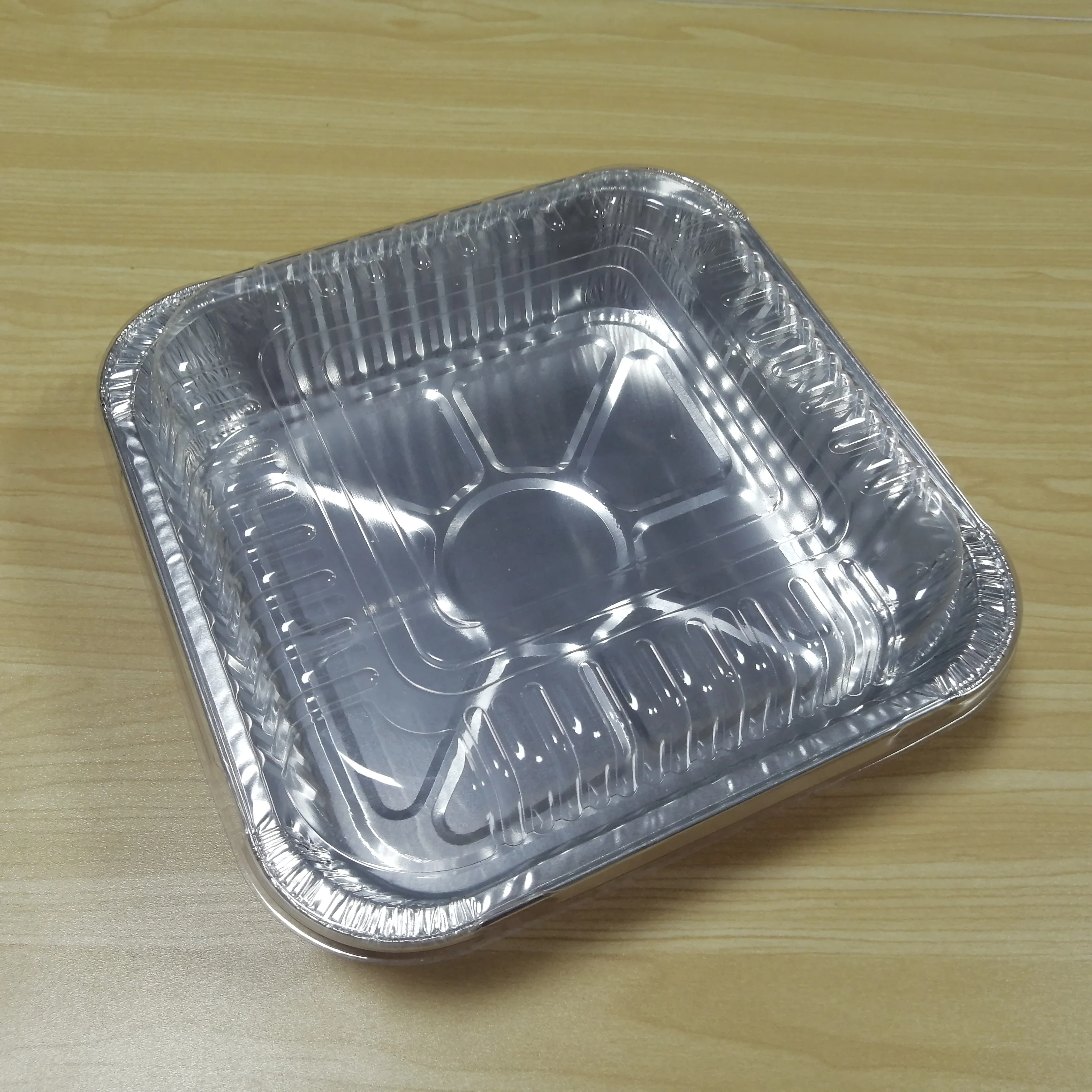 Оптовая цена, сертификация LFGB, одноразовая алюминиевая фольга 8*8 дюймов квадратной формы для замороженных продуктов, контейнер для горячих пищевых продуктов, формы для тортов