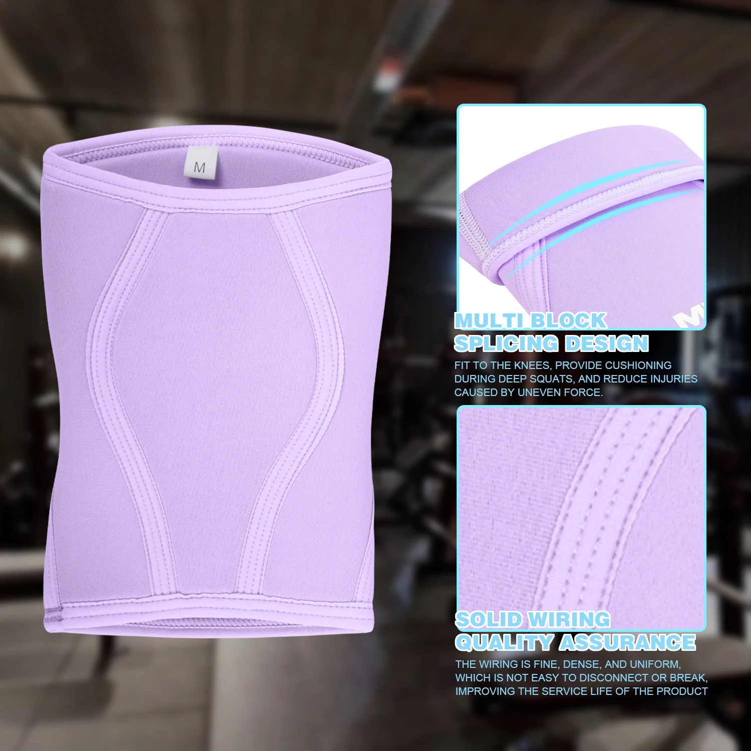 MKAS Sports Wholesale High Quality Weightlifting Elastic Compression Knee Sleeves Support Neoprene Knee Sleeves