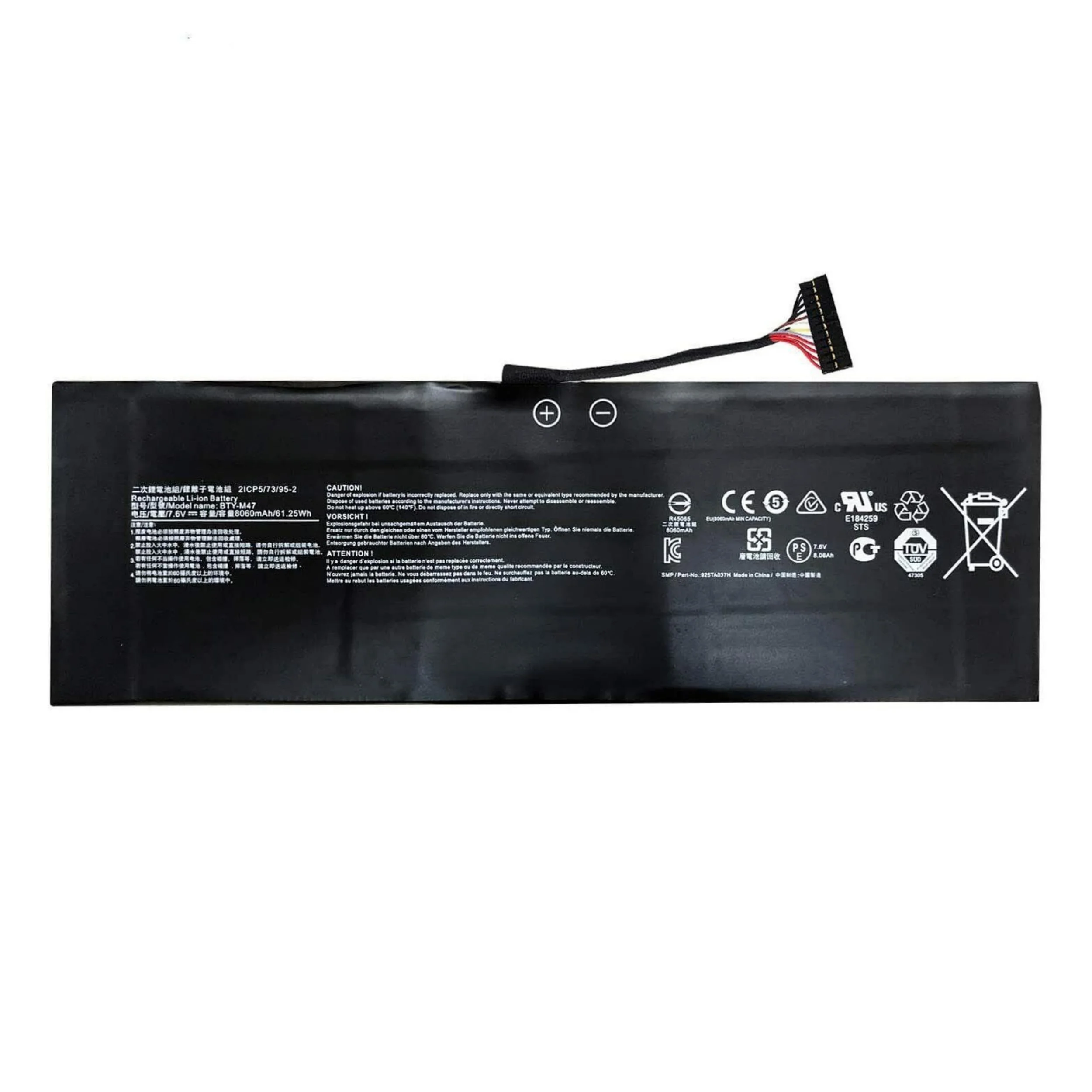 BTY-M47 rechargeable batteries replace For MSI GS40 6QD 6QE GS43 GS43VR 7RE 6RE MS-14A1 7.6V 8060mAh laptop lithium batteries
