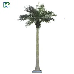 UV protection artificial fiberglass palm tree trunk with plastic leaves