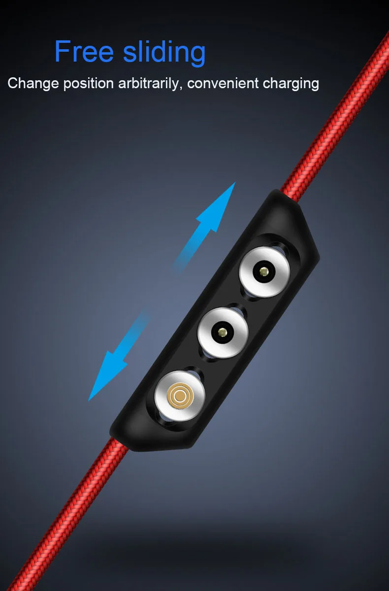  Micro USB 3 в 1 Магнитный зарядный кабель СВЕТОДИОДНЫЙ с разъемом для хранения