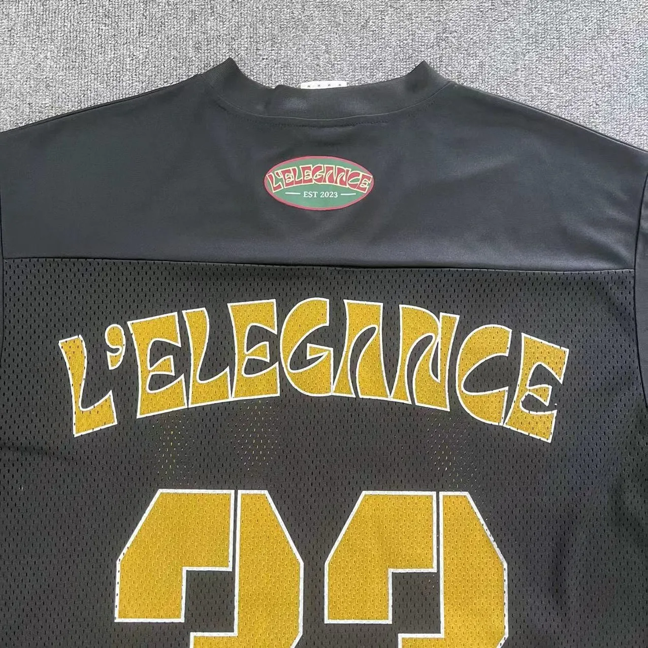 High Quality splicing screen printing Jersey Striped sleeves Jersey Woven label V-neck  jersey