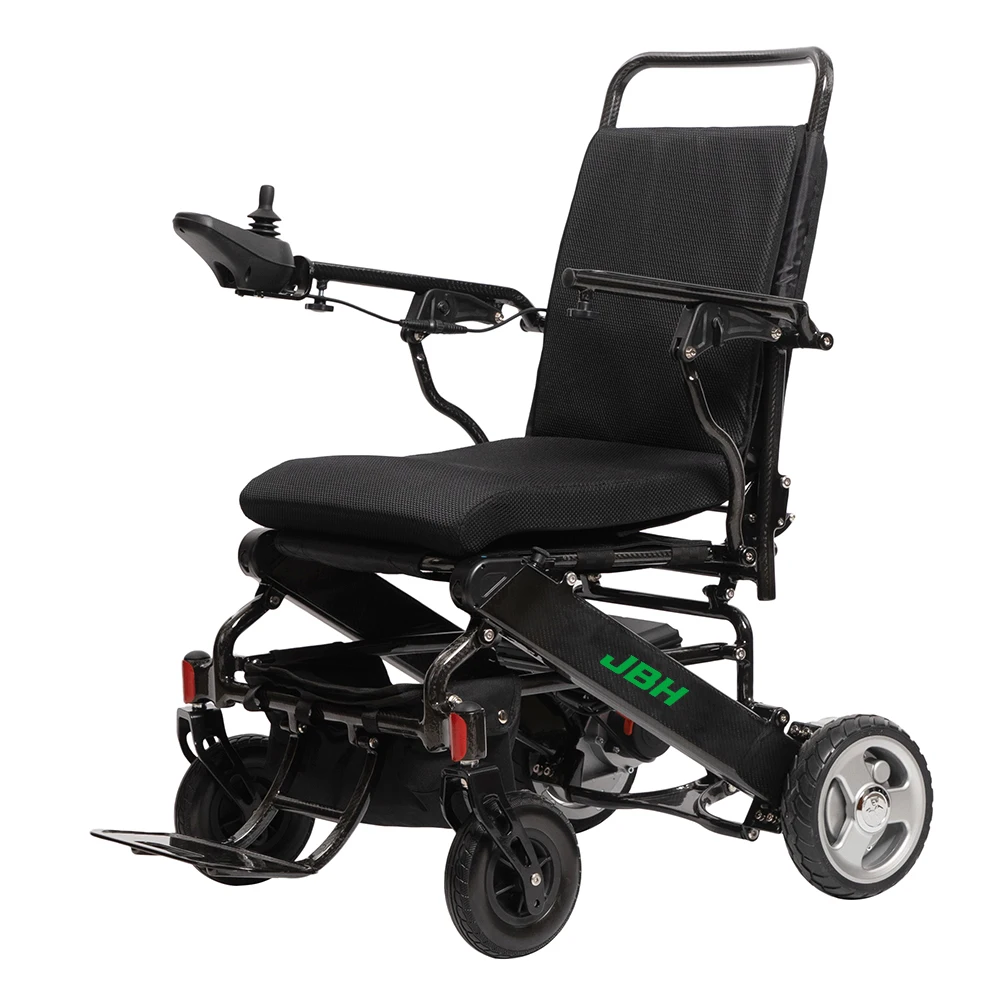 Ultra compact heavy duty lightweight carbon fiber folding electric wheelchair