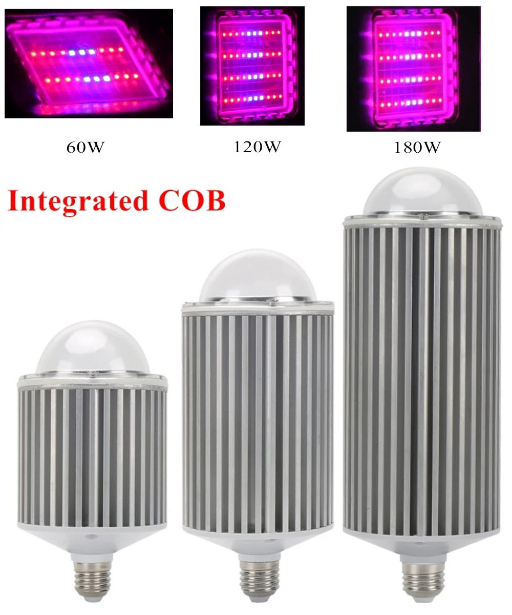 SINJIA 60W 120W 180W COB led grow light E27 full spectrum integrated cylinder CORN plant grow lamp