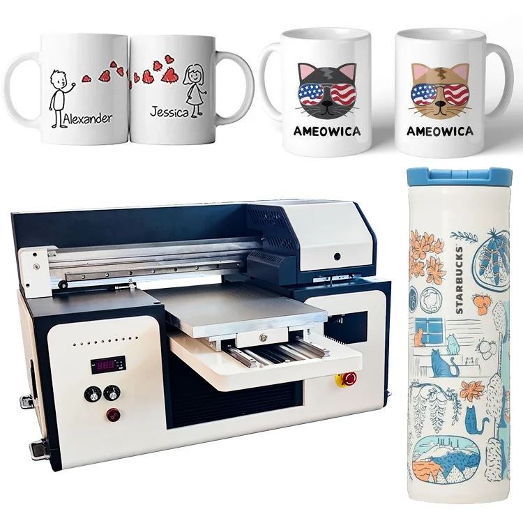 A3 Direct on Paper Cups Canvas Bottle Print Printing Uv Printer Digital Machine