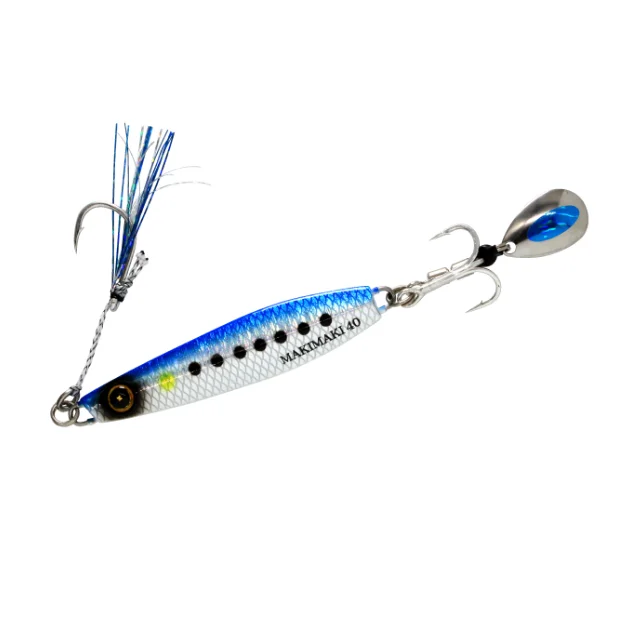 Easy to wind just blade jig jack eye maki maki fishing lure Real Fish Scales Blue Sardine Mesh Luminous