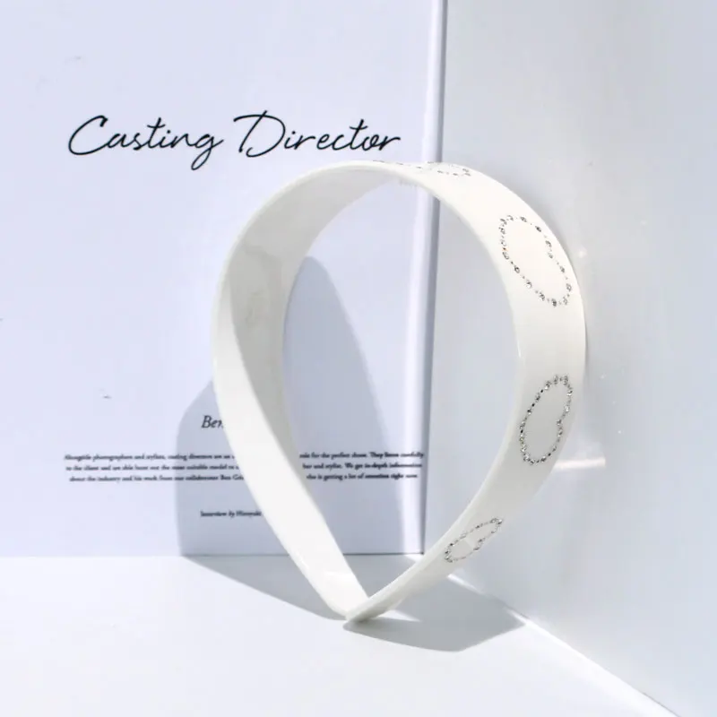 Женская дизайнерская повязка на голову, черная ацетатная повязка на голову со стразами и бантом, роскошный обруч для волос с драгоценными камнями, аксессуары для волос, 2022