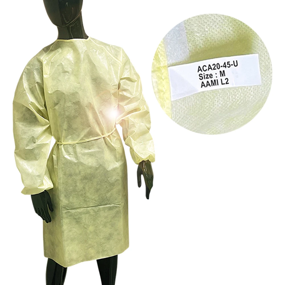 China Supplier Good Price Non Woven Clothing Disposable Blue Level 2 Aami Gown For Adult