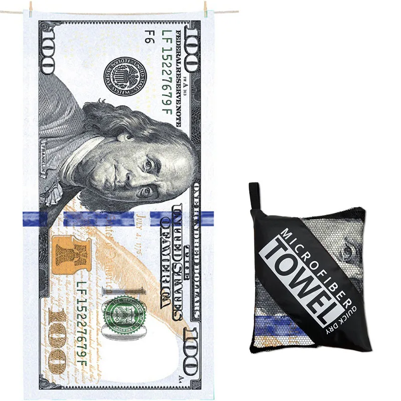 Hot Selling Dollar Beach Towel - Ultra-Fine Fiber Printed Bath Towel - Customizable Absorbent Towel