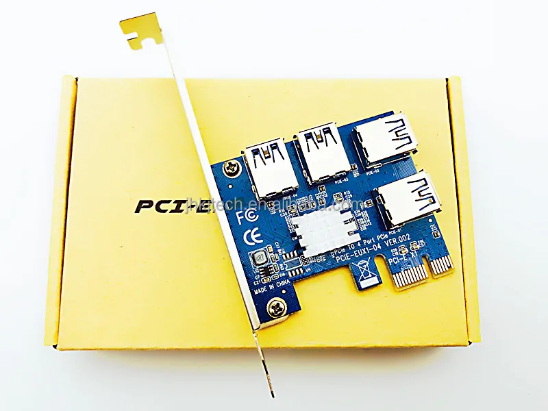 4 порта USB 3 0 Райзер-карта PCI-E от 1 до PCI Express 16X слот внешний адаптер PCIe порт множитель карты для майнинга