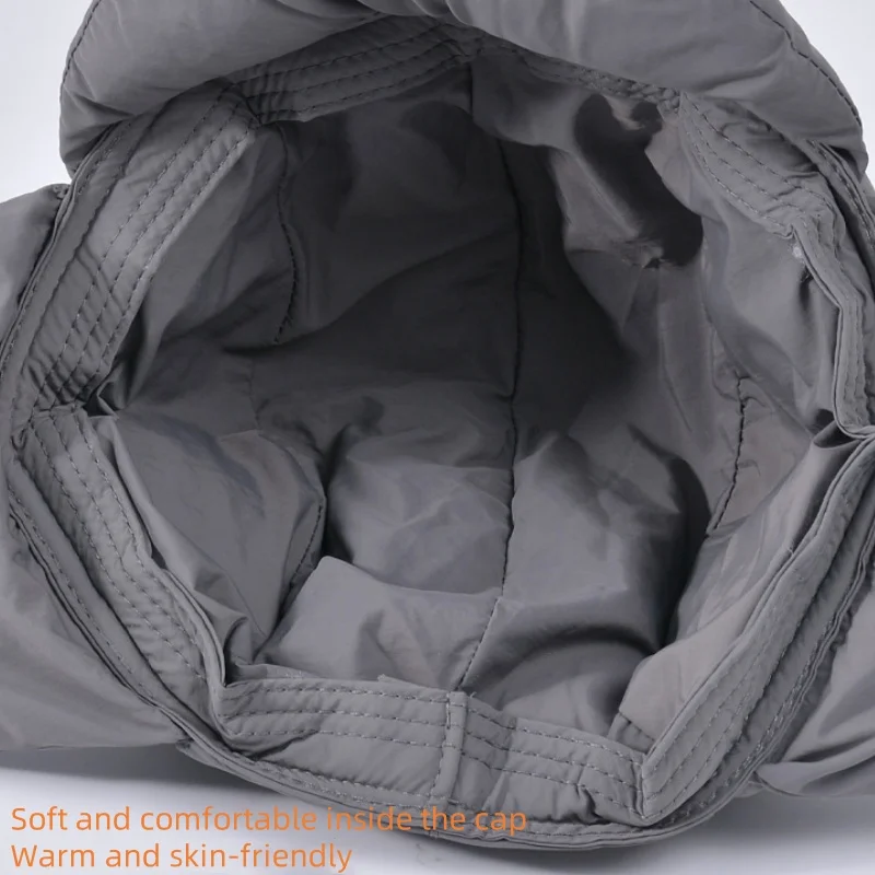 Down Cotton Lightweight Winter Warm Beanie Hats Ear Flaps Cycling Ski Cap Russian Ushanka Puffy Trapper Hat