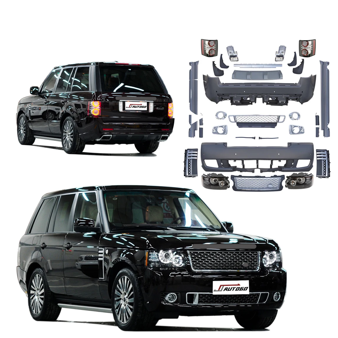 Tuning Parts Bodykit For Range Rover III Update to Autobiography Front Rear Bumper grille Lamps Side Skirt Back Pipe door trim