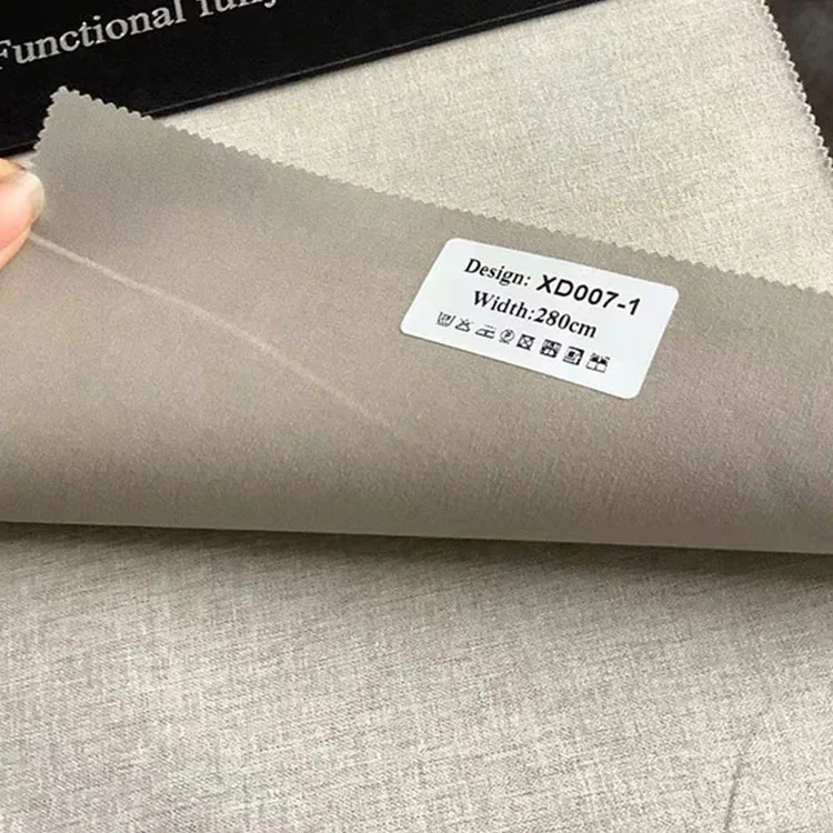 Хит продаж модная двухцветная полностью затеняющая тонкая льняная ткань для штор оптовая продажа композитной ткани
