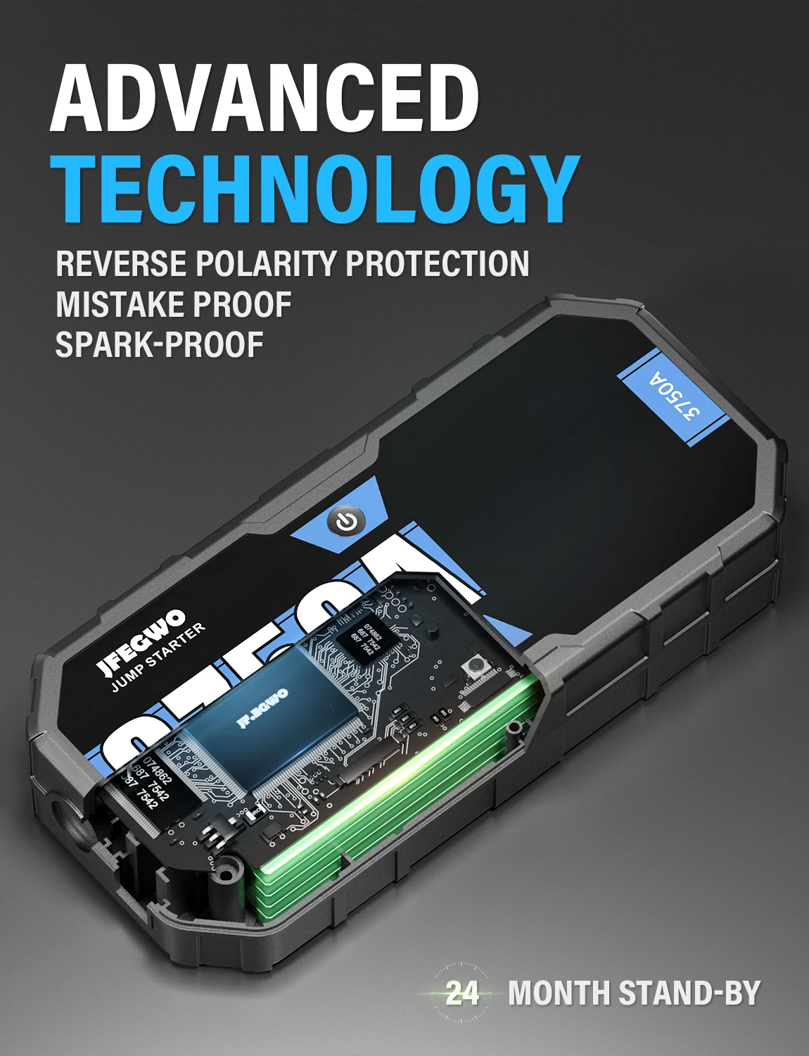 Portable Car Jump Starter Power Bank 3750A 22000mAh Battery Booster Super Capacitor Jumper Starter For Car Starter