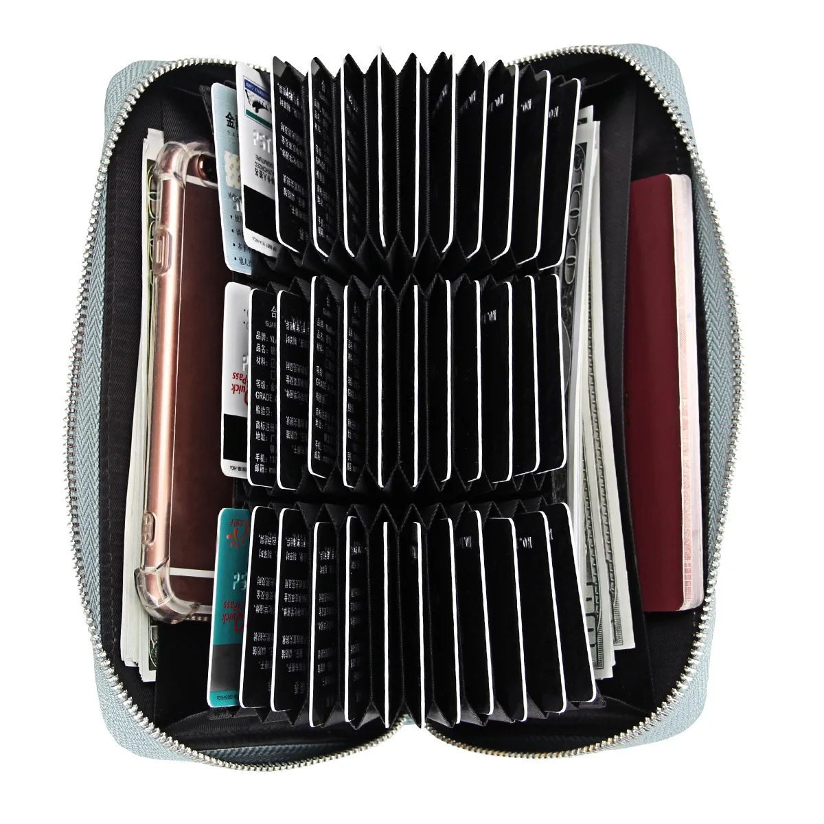 Genuine leather RFID credit card wallet multifunctional passport wallet wholesale