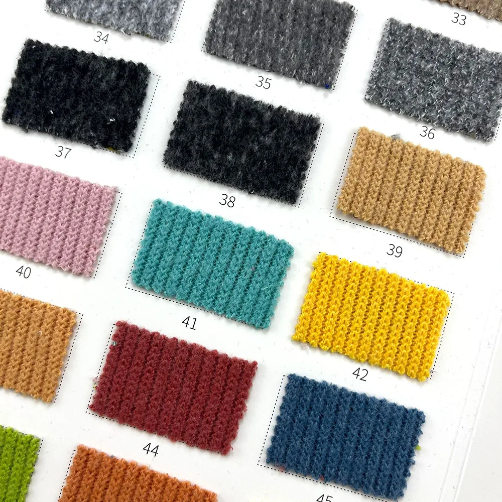 Autumn 320g TR blended coarse needle knitted Fleece fabric casual wear Korean fashion rib Polyester rayon fabric