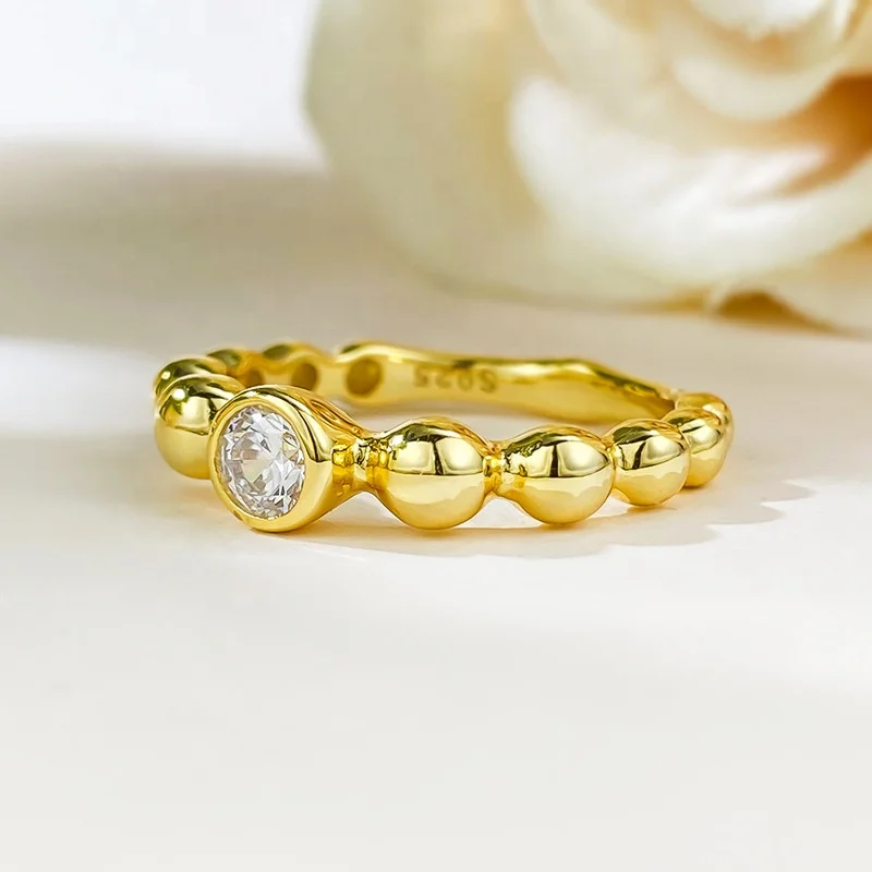Statement Stack Rings Women Jewelry 18K Gold Plated 5A Cubic Zirconia Wedding Bands Eternity Rings