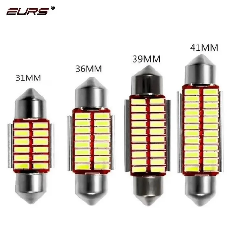 High quality 31mm 36mm 39mm 41mm LED Bulb C5W C10W Super Bright 4014 SMD Canbus Car Styling Light Auto Interior Doom Lamp 12V