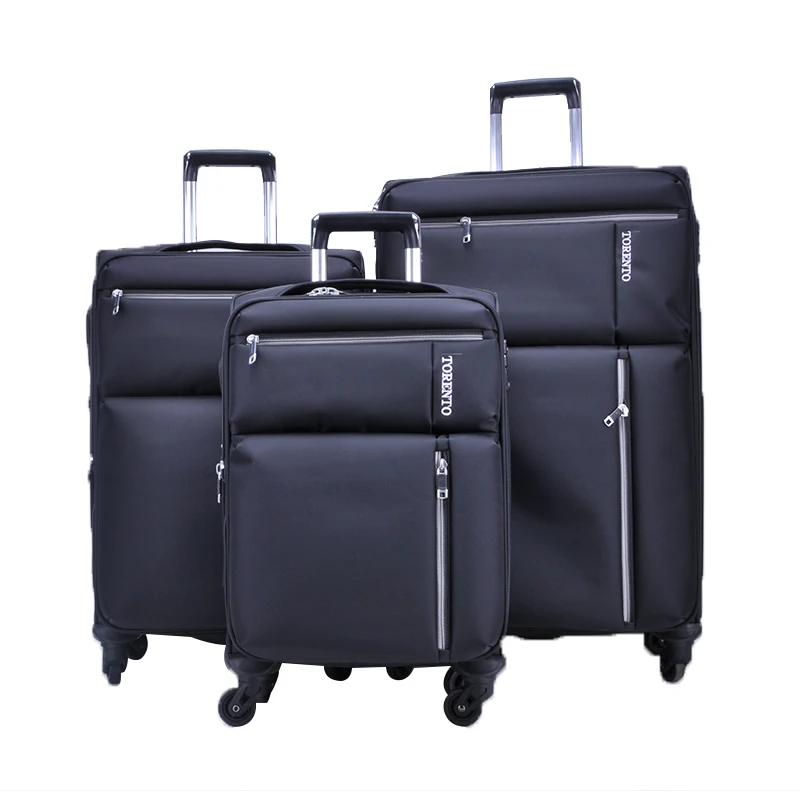 Kongzhongniao factory wholesale fabric soft luggage set  trolley bag business travel suitcase set