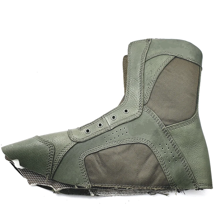 Military soldier combat deserts suede  leather nylon fabric safety boots upper