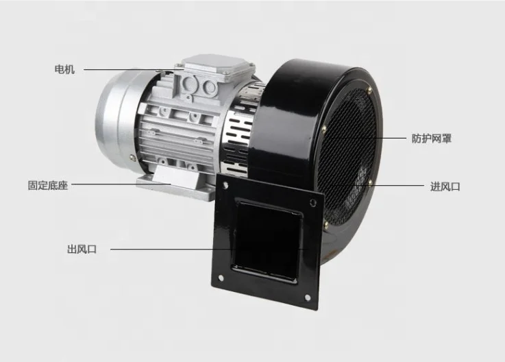 China  Horizontal  High Temp Small Centrifugal Blower Fan With Back Curved Impeller for Machine Cooling