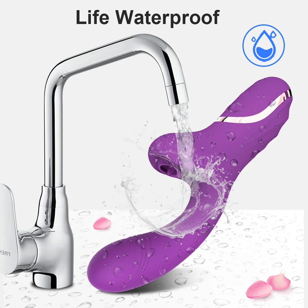 Female Masturbation Toys Dildo Vibrator Tongue Licking Sucker Clitoris Stimulator Sex Toy for Adults 18