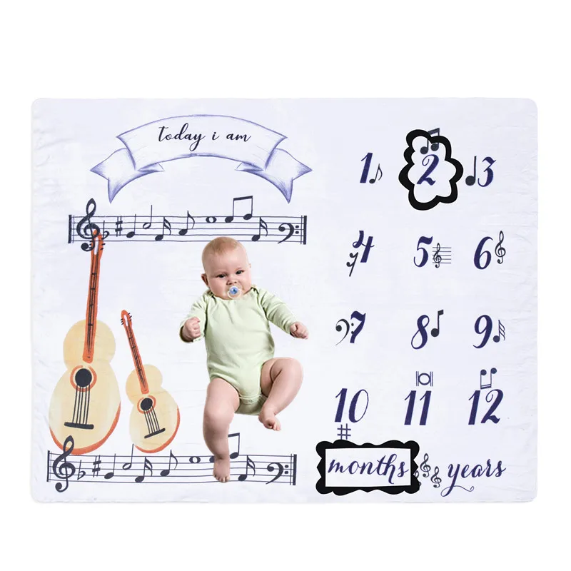
Baby Milestone Photo Blanket Flannel Blanket Photo Blanket Baby Photo Background 