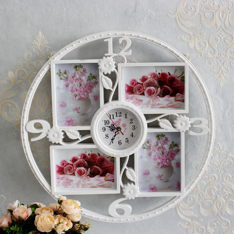 
Photo frame combination photo wall family wedding kids housewarming souvenir heart shaped clock house picture frame 