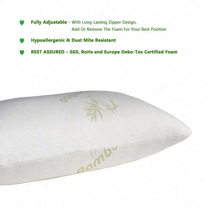 Memory Foam Pillow Bed Function Orthopedic Bamboo Custom Cool Gel Wedge Cervical Cooling Hotel Cold Shredded Sleep Side Sleeper