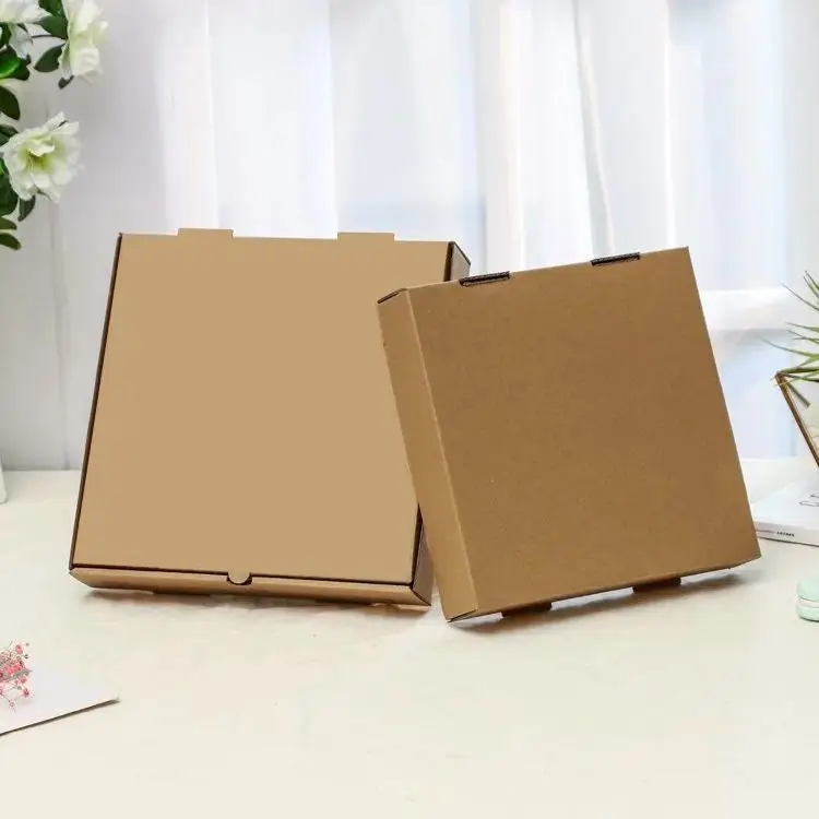 2024 Wholesale Custom Logo Printing Brown White Corrugated Pizza Packing Paper Carton Box