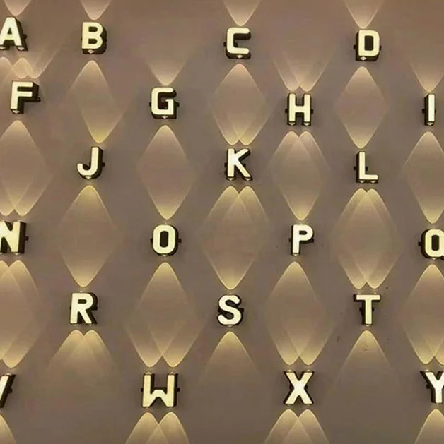 Shingel Led Wall Light Up And Down Alphabet Lamp Outdoor Ip65 Waterproof Garden Lighting Porch Aluminum Letter Wall Sconce Light
