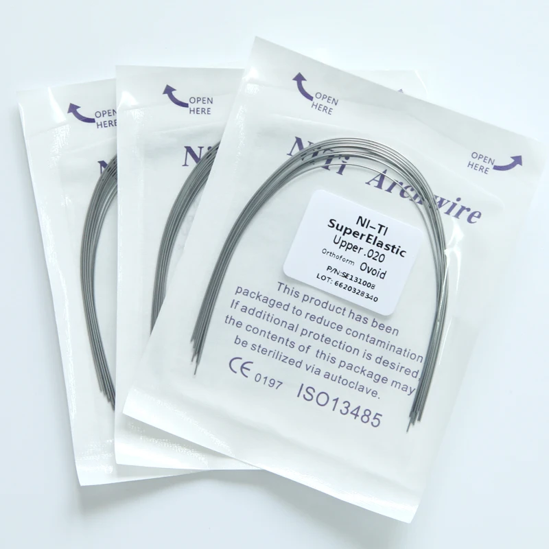 Dental orthodontic niti arch wires natural 016