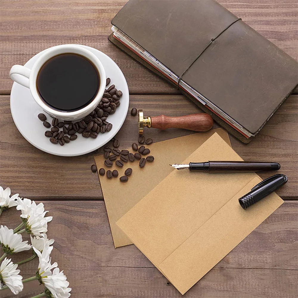 Custom Envelopes 4 x 6 Inch Brown A4 Customized Kraft Paper Envelopes Invitation Postcard Envelopes