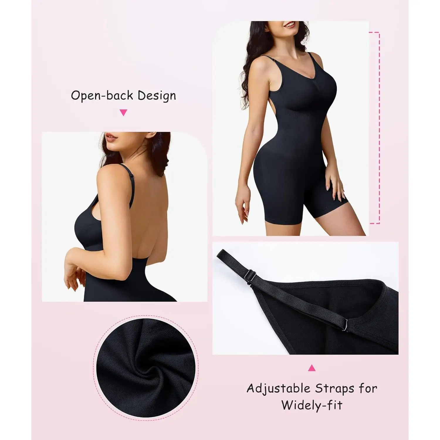 One-Piece Body Shaper Seamless Bodysuits Shapewear for Women Wholesale Backless Outfit Mid Thigh Slimmer