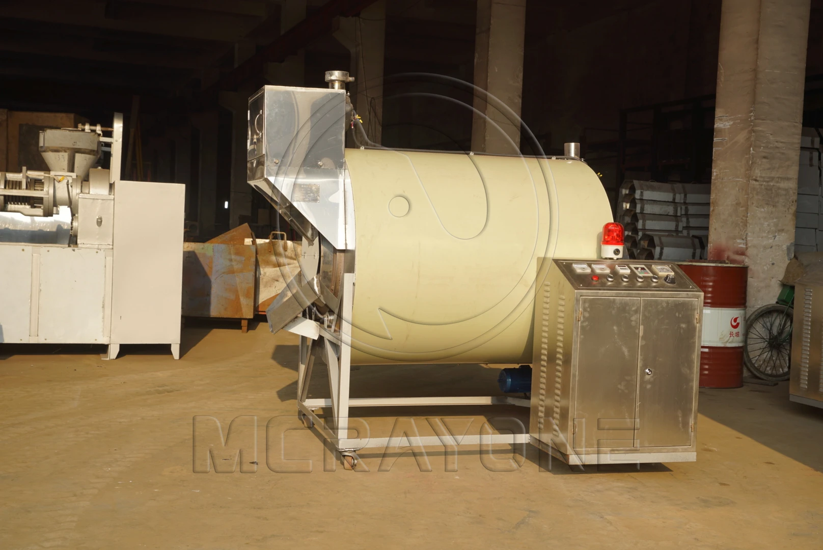 Hot Pressed Ground Nut Extractor Wood Fire Seed Roaster Canola Roaster Machine