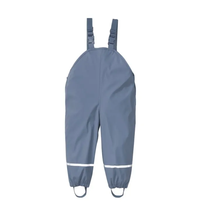 Fashionable PU toddler jumpsuits boys girls pants reflective waterproof bib pants outdoor raincoat