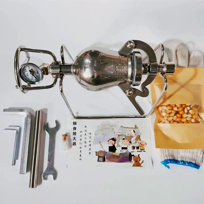 Hand-Cranked Mini Popcorn Making Machine Popcorn Puffing Machine Puffed Rice Corn Machine 100ml 360ml