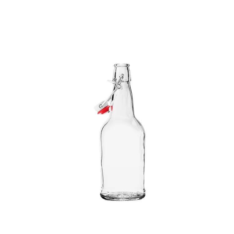 500 мл ясная стеклянная 16oz kombucha с вертящимся верхом пивная бутылка
