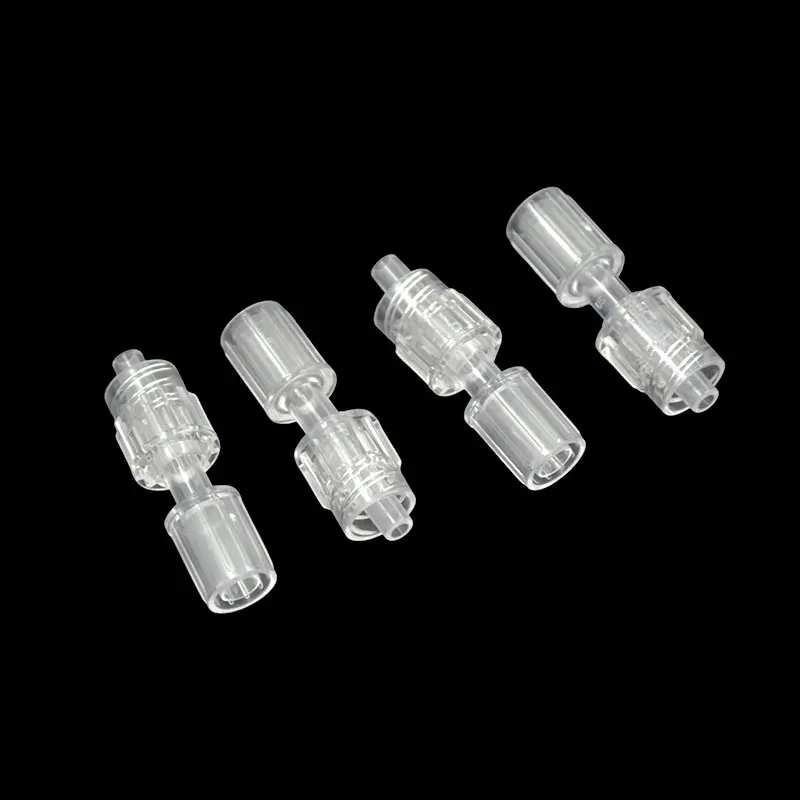 Undetachabe Rotating Male Luer Lock One Way Connector With Cover For OD 4.0mm Tube