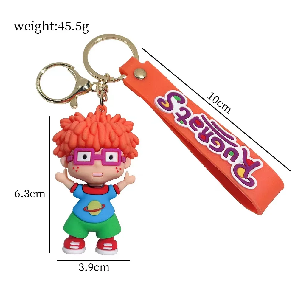Bag Accessories wholesale pvc rubber 3d cute kawaii cartoon Rugrats keychain for car Deco Backpack pendent