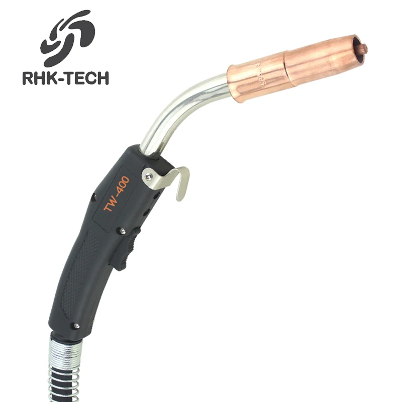 RHK TECH Portable Custom TW400 Gas Cooled 400Amp CO2 MIG Welding Torch Tweco MIG Gun with Continental Adapter for Tweco
