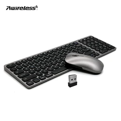 Awireless 3 in 1Custom Cheap Ergonomic Ultra Thin Portable Russian Wireless  2.4G Wireless Bluetooth Keyboard And Mouse Combos