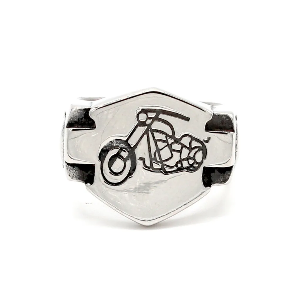 Punk Vintage Square Chunky Custom Fashion Snake Butterfly Finger Heart Stainless Steel Jewelry Women Men Silver Ring