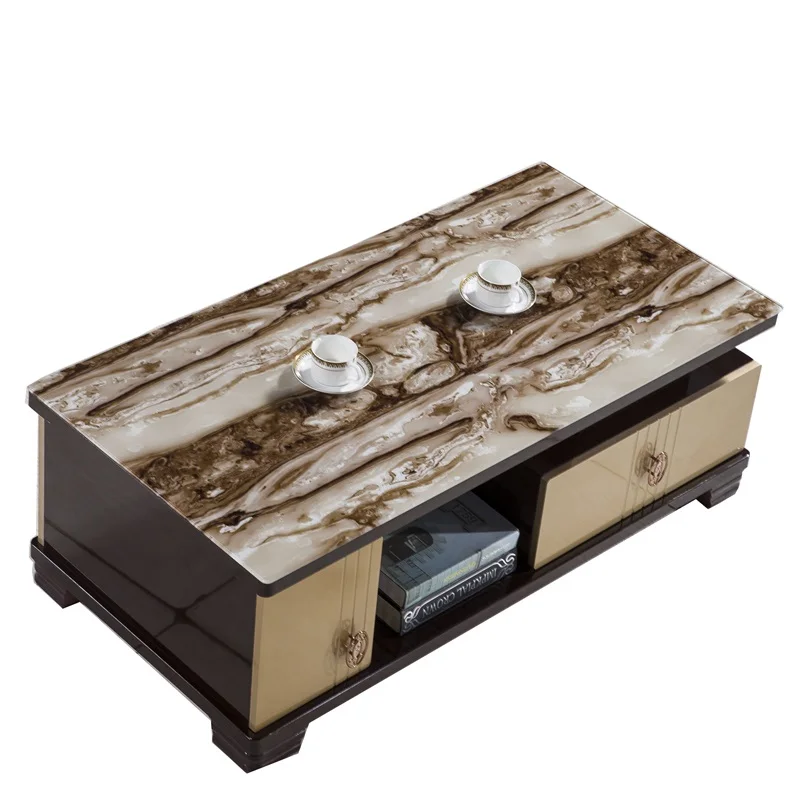 classic design square high gloss mdf modern wood tea corner with storage center mdf wooden glass coffee table